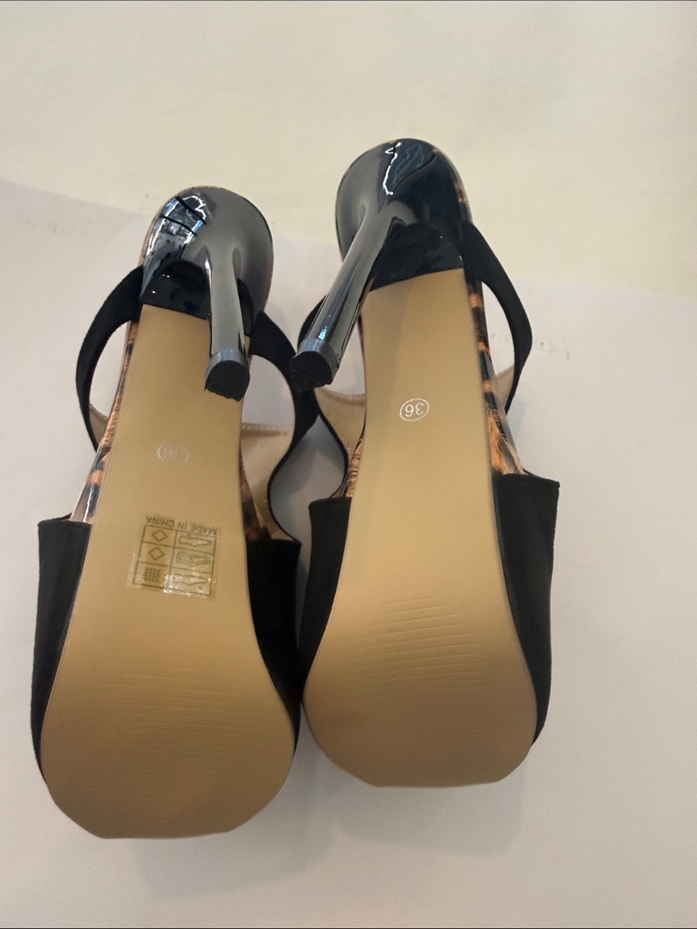 Black High size 36 Heel Peep-Toe Platform Sandals - Picture 6 of 7